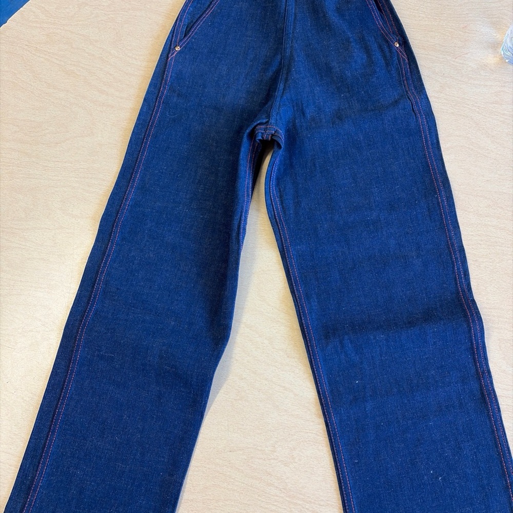 Vintage 1950’s Dungarettes High waisted Straight Jeans - Picture 3 of 10